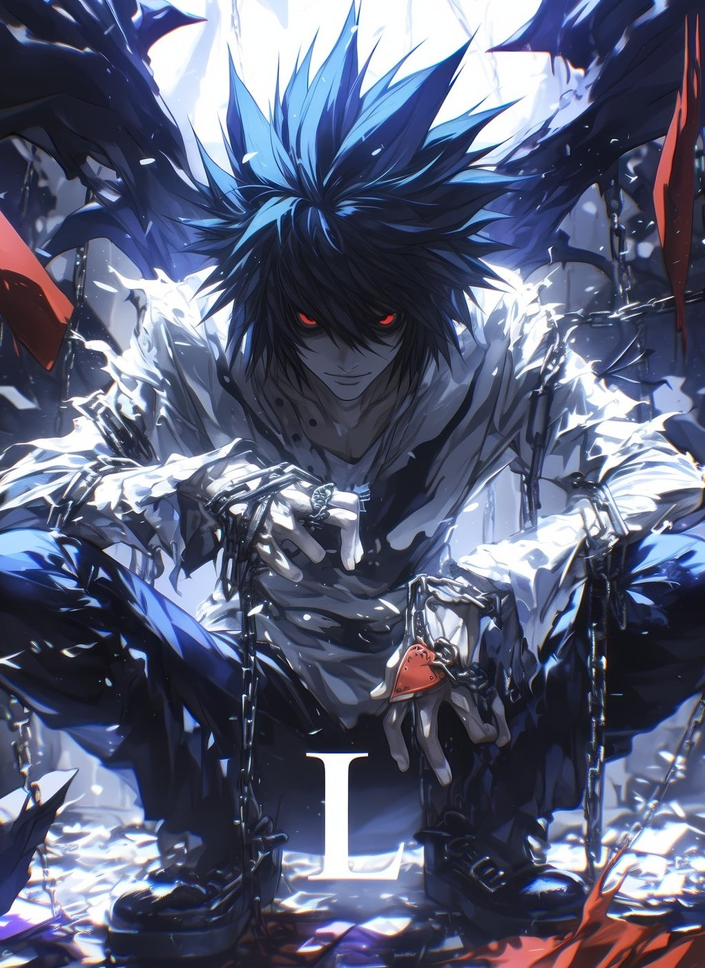 Death Note L metal wall art